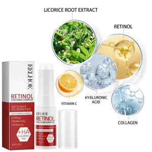 Retinol Eye Cream Stick – Collagen Multibalm for Dark Circles, Puffiness & Wrinkles – Anti-Aging Eye Care with Hyaluronic Acid – 4g