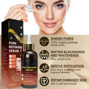 Pore Shrink Face Serum – Blackhead & Acne Control – Oil Balancing, Pore Repair & Firming Essence – Moisturizing & Smoothing Skin Care