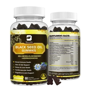 BEWORTHS 12 in 1Black Seed Oil Gummies with Ashwagandha Support Focus, Memory and Sleep Health Immunity and Liver Health