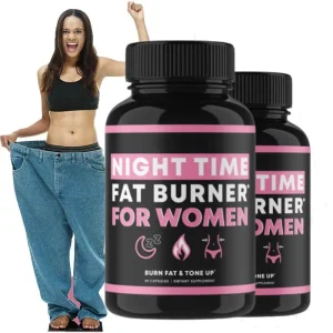 Night Time Fat Burner for Women – Belly Fat Burner & Metabolism Support – Appetite Suppressant & Bloating Relief with Sleep Support – 60 Capsules